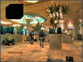 Pojedynczy przeciwnik powinien pojawić się po prawej stronie (#1) - [Misja 2.2] Calypso Casino - Security cz.1 | Tom Clancys Rainbow Six Vegas - Tom Clancys Rainbow Six Vegas - poradnik do gry