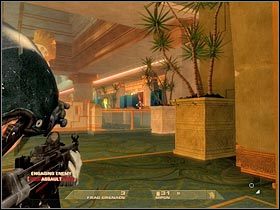 Osobiście radziłbym zatrzymać się w tym miejscu na dłuższą chwilę (#1) i pozwolić reszcie drużyny zneutralizować kilku kolejnych wrogów - [Misja 2.4] Calypso Casino - Dr. Smythe cz.1 | Tom Clancys Rainbow Six Vegas - Tom Clancys Rainbow Six Vegas - poradnik do gry