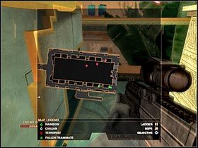 Po wstępnym oczyszczeniu okolicy wróć się do schodów i rozkaż swojej drużynie wkroczenie do tej części pomieszczenia (#1) - [Misja 2.4] Calypso Casino - Dr. Smythe cz.2 | Tom Clancys Rainbow Six Vegas - Tom Clancys Rainbow Six Vegas - poradnik do gry