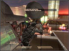 Przeciwnicy znajdują się w pomieszczeniu pod Tobą, tak więc proponowałbym udać się do okolicznych zaczepów (#1) - [Misja 3.1] Downtown Vegas - Exclusive Gone Wrong cz.1 - Tom Clancys Rainbow Six Vegas - poradnik do gry