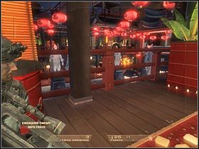 Uważaj na pojedynczego snajpera, który przyczaił się przy suficie - [Misja 3.1] Downtown Vegas - Exclusive Gone Wrong cz.2 - Tom Clancys Rainbow Six Vegas - poradnik do gry