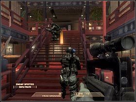 Skieruj się do przejścia oznaczonego jako Bonsai Bar (#1) - [Misja 3.1] Downtown Vegas - Exclusive Gone Wrong cz.2 - Tom Clancys Rainbow Six Vegas - poradnik do gry