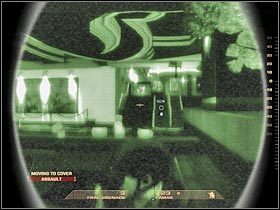 Radziłbym teraz skorzystać z lunety i zlikwidować wszystkich tych wrogów, którzy pilnują jeszcze schodów (#1) - [Misja 3.2] Downtown Vegas - Fremont cz.1 | Tom Clancys Rainbow Six Vegas - Tom Clancys Rainbow Six Vegas - poradnik do gry