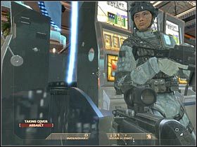 Przesuwaj się stopniowo do przodu, zabijając widocznych lub nadbiegających wrogów (#1) - [Misja 4.2] Vertigo Spire - Tower Bar cz.2 | Tom Clancys Rainbow Six Vegas - Tom Clancys Rainbow Six Vegas - poradnik do gry