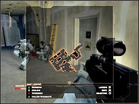 W celu zakończenia tego etapu kampanii będziesz musiał udać się do znajdującego się po prawej stronie przejścia (#1) - [Misja 5.2] Dantes Casino - Gabe cz.4 | Tom Clancys Rainbow Six Vegas - Tom Clancys Rainbow Six Vegas - poradnik do gry