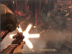 Po zabezpieczeniu całego terenu dołącz do swoich kolegów, a następnie skieruj się do bocznego pomieszczenia (#1), prowadzącego na scenę - [Misja 5.4] Dantes Casino - Data Hub cz.2 | Tom Clancys Rainbow Six Vegas - Tom Clancys Rainbow Six Vegas - poradnik do gry