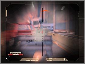 Skieruj się teraz w lewo, w stronę drugiego pojazdu - [Misja 6.1] Nevada Dam - Tourist Center | Tom Clancys Rainbow Six Vegas - Tom Clancys Rainbow Six Vegas - poradnik do gry