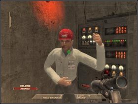 Zacznij biec za uratowanym pracownikiem kompleksu (#1) - [Misja 6.2] Nevada Dam - The Dam | Tom Clancys Rainbow Six Vegas - Tom Clancys Rainbow Six Vegas - poradnik do gry