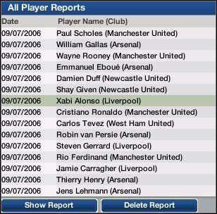 Poprzez kliknięcie na Show Report zobaczymy informacje, jakie zgromadził nasz pracownik na temat danego piłkarza - Scouting | Drużyna FIFA Manager 07 - FIFA Manager 07 - poradnik do gry