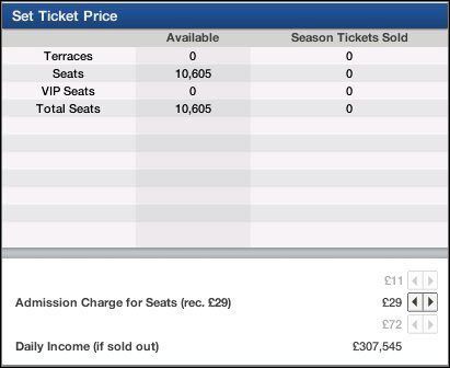 Terraces to miejsca siedzące, Seats to miejsca siedzące, VIP Seats to miejsca dla VIPów - Bilety i Fani | Zarządzanie FIFA Manager 07 - FIFA Manager 07 - poradnik do gry
