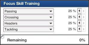 Focus Skill Training umożliwia ustawienie, w jakich proporcjach piłkarze mają ćwiczyć kluczowe zagrania - Trening (2) | Drużyna FIFA Manager 07 - FIFA Manager 07 - poradnik do gry