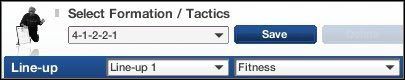 Pierwsze rozsuwane menu pozwala nam wybrać jedną z wrzuconych do gry formacji - Ustawienie | Drużyna FIFA Manager 07 - FIFA Manager 07 - poradnik do gry