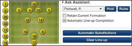 Druga plansza przedstawia ustawienie naszego najbliższego rywala - Okno Zespołu | Drużyna FIFA Manager 07 - FIFA Manager 07 - poradnik do gry
