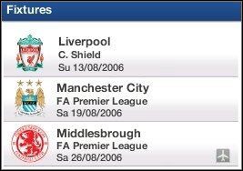 Fixtures przedstawia trzy przyszłe spotkania - Główny Ekran (1) | Początek FIFA Manager 07 - FIFA Manager 07 - poradnik do gry