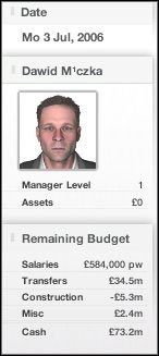 To okno przedstawia parę ważnych parametrów - Główny Ekran (1) | Początek FIFA Manager 07 - FIFA Manager 07 - poradnik do gry