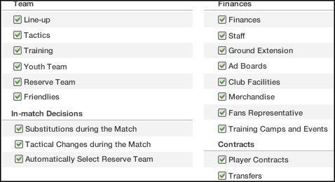 W zależności od tego, jaką rolę wybierzemy w górnym oknie, będziemy mieli możliwość decydowania o innych aspektach rozgrywki - Poziom trudności | Początek FIFA Manager 07 - FIFA Manager 07 - poradnik do gry