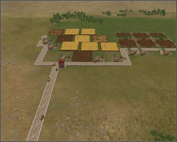 Układ farm - do razu budujemy je z pewną nadwyżką. - 7. Nicomedia (cz.1) | Kampania - Imperium | Cezar IV - Cezar IV - poradnik do gry