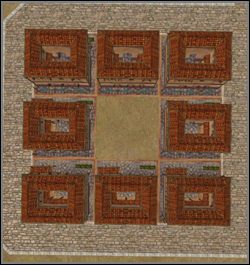 Insula - a więc mieszkanie naszego plebsu organizujemy w następujący sposób jak widać obok - Rdzeń miasta | Budowa i zarządzanie miastem | Cezar IV - Cezar IV - poradnik do gry