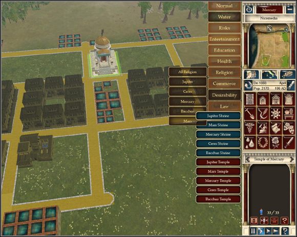 Filtry pozwalają na precyzyjne określenie zasięgu oddziaływania budynków - Poradnik do gry - Interface | Cezar IV - Cezar IV - poradnik do gry