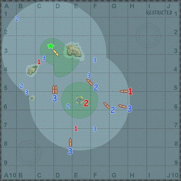 Tym razem jako Amerykanie polujemy na japoński krążownik Nachi, którym graliśmy w poprzedniej misji - mamy go znaleźć i zatopić (1) - Misja 3 - Hunt for the Cruiser (1) | Wyzwania okręty | Battlestations Midway - Battlestations: Midway - poradnik do gry