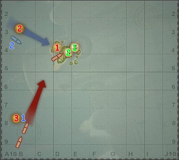 Zdaje się, iż dwa cele tej misji (główny - eliminacja posiłków wroga (3) i ukryty - zakończenie misji zanim przybędą owe posiłki (1) ) wykluczają się wzajemnie, możesz wykonać tylko jeden z nich ( - Misja 5 - Raid on Balikpapan | Kampania | Battlestations Midway - Battlestations: Midway - poradnik do gry