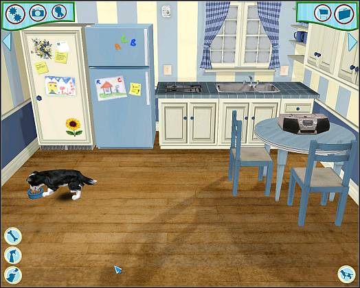 Aby nakarmić pupila należy najpierw kupić jedzenie (suchą karmę lub puszkę) - Opieka nad pupilem cz.2 | Opieka nad zwierzakiem | Dogz - Dogz (2006) - poradnik do gry