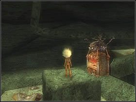 Gdy Pashmi znajdzie się na górze koło Betamechea, przetransportuj go na półkę z dwoma guzikami - [ETAP XII] Necropolis cz.4 | Artur i Minimki - Artur i Minimki - poradnik do gry