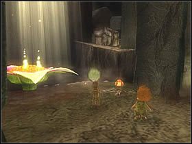 Zapisz stan gry i udaj się w dalszą drogę, przesuwając blok skalny w okolicy kwiatka - [ETAP XII] Necropolis cz.2 | Artur i Minimki - Artur i Minimki - poradnik do gry