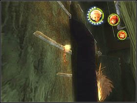 Potem skacz na drążki powyżej, powinieneś w ten sposób dotrzeć do miejsca ze zdjęcia - [ETAP XI] Under the house cz.2 | Artur i Minimki - Artur i Minimki - poradnik do gry