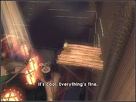 Dotrzesz w ten sposób do drewnianej platformy, z której skocz na wiszącą linę (skok postaraj się oddać precyzyjnie, gdyż kamera ustawiona jest pod takim kątem, że ciężko jest wcelować) - [ETAP X] The Stunning Rapids Bar cz.1 | Artur i Minimki - Artur i Minimki - poradnik do gry