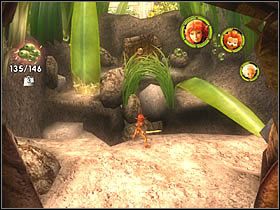 Dalsza droga prowadzić będzie przez miejsce, w którym, by pokonać uskoki terenu zmuszony będziesz powalić źdźbło trawy - [ETAP IX] Lost in the Seven Lands - II cz.5 | Artur i Minimki - Artur i Minimki - poradnik do gry