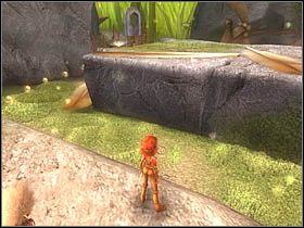 Znajdziesz się na arenie walki z charakterystycznymi leżącymi piórami - [ETAP VIII] Lost in the Seven Lands - I cz.4 | Artur i Minimki - Artur i Minimki - poradnik do gry