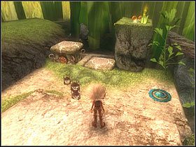 Trafisz w ten sposób do miejsca z kolejnym guzikiem, kilkoma mul-mulami i podwyższeniem z niezbędnymi do przejścia pomarańczowymi kulkami - [ETAP V] First steps into the Seven Lands cz.1 | Artur i Minimki - Artur i Minimki - poradnik do gry