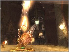 Podczas, gdy Artur stoi na guziku, wybierz innego bohatera i wsiądź nim do oświetlonego, ruchomego zwierciadła - [ETAP IV] On the road to Necropolis cz.5 | Artur i Minimki - Artur i Minimki - poradnik do gry