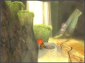 Najpierw udaj się do centralnej części jaskini i wskakując po porośniętych słupach oraz po bloku skalnym, dającym się przesunąć (na razie tego nie wykonuj), dotrzyj na górę - [ETAP IV] On the road to Necropolis cz.4 | Artur i Minimki - Artur i Minimki - poradnik do gry