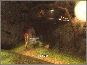 Na końcu drogi znajduje się kolejny fragment skalny (niepotrzebny do ułożenia posągu, jednak niezbędny do przejścia etapu), strąć go na dół - [ETAP IV] On the road to Nekropolia cz.3 | Artur i Minimki - Artur i Minimki - poradnik do gry