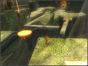 Na samym końcu sekwencji zręcznościowej natkniesz się na kwiat zapisu, a w dalszą drogę udaj się, skacząc po pomarańczowej chochli - [ETAP III] Betameche in danger cz.1 | Artur i Minimki - Artur i Minimki - poradnik do gry