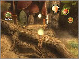 Teraz, przy pomocy całej trójki powal pobliski konar i przejdź po nim na drugą stronę - [ETAP II] Attack of the Henchmen cz.5 | Artur i Minimki - Artur i Minimki - poradnik do gry