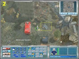 Przede wszystkim na miejsce zdarzenia musimy wysłać ambulans - [Misja 1] Dźwig upada na kościół! | Emergency 4 Global Fighters For Life - Emergency 4: Global Fighters For Life - poradnik do gry