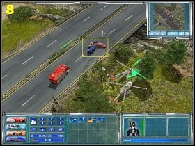 Nim jednak to zrobimy, sprawdźmy dokładne położenie tychże samochodów (7) ; czyli skorzystajmy z pomocy płetwonurków - [Misja 5] Zawalony most | Emergency 4 Global Fighters For Life - Emergency 4: Global Fighters For Life - poradnik do gry