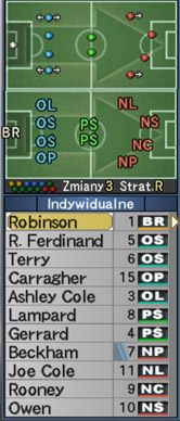 Linia obronna jest ustawiona na A - Konwencje taktyczne | Podstawy rozgrywki | Pro Evolution Soccer 6 - Pro Evolution Soccer 6 - poradnik do gry