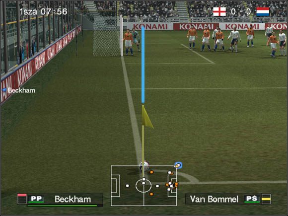 Do prawidłowego wykonania przydatny jest piłkarz z atrybutem Podkręcanie wyższym, niż 90 oraz z dobrym Celność wolnych - Rzuty rożne | Stałe fragmenty gry | Pro Evolution Soccer 6 - Pro Evolution Soccer 6 - poradnik do gry