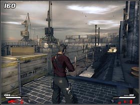 Dalsza droga wiedzie przez wąskie, drewniane mosty (#160), które będą niszczone przez żołnierzy obsługujących dźwigi - Mazovia Steelworks (1) | Mission 3 w Infernal - Infernal - poradnik do gry