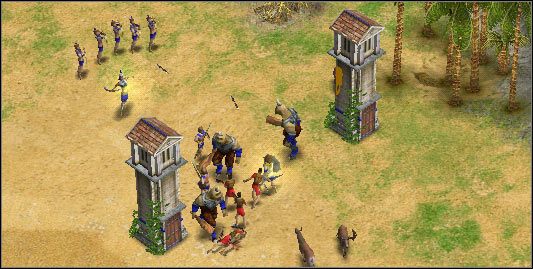 Dwójka zwerbowanych herosów przelewa krew na południu. - Scenariusz 2 - Konsekwencje | Kampania | Age of Mythology - Age of Mythology - poradnik do gry