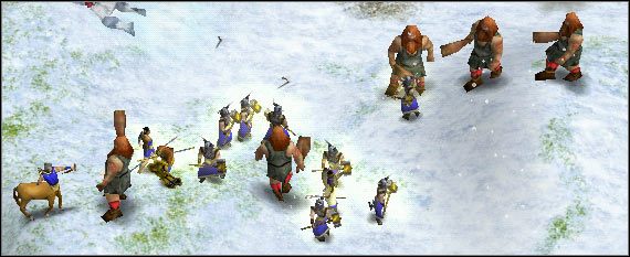 Wyglądają potulnie, jeden nawet pokazuje drogę. - Scenariusz 24 - Nie stąd | Kampania | Age of Mythology - Age of Mythology - poradnik do gry