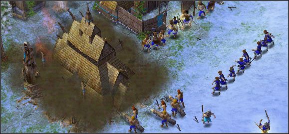 Tubylcza osada powstaje od podstaw, wykorzystaj to. - Scenariusz 28 - Pod powierzchnią ziemi | Kampania | Age of Mythology - Age of Mythology - poradnik do gry