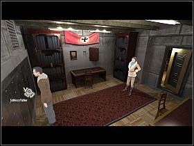 Zrobiwszy małe rozpoznanie wewnątrz pomieszczenia, mężczyzna za jednym z wiszących nad stołem obrazów (środkowy) odkrywa pęk kluczy - UUWL - archiwum (2) - Berlin - Undercover: Operation Wintersun - poradnik do gry