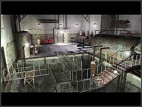 Za nimi mieści się hala ze zbiornikami wypełnionymi ciężką wodą - Podziemne pomieszczenia produkcyjne (1) - Heigerloch - Undercover: Operation Wintersun - poradnik do gry