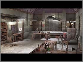 Teraz nasz bohater powraca do laboratorium, gdzie na usytuowanych na podeście szafkach odczytuje nazwiska właścicieli - Podziemne pomieszczenia produkcyjne (2) - Heigerloch - Undercover: Operation Wintersun - poradnik do gry