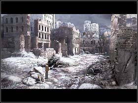 Oboje wędrują w uliczkę, którą udał się von Pressnitz (w centrum ekranu) - Ulice - Stalingrad - Undercover: Operation Wintersun - poradnik do gry